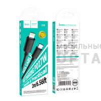 Кабель Type-C to Lightning HOCO X88 Gratified, 2,0м, PD 27Вт,  черный