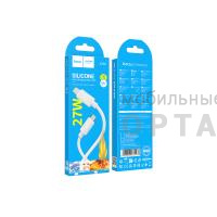 Кабель Type-C to Lightning HOCO X122 Benefit, 1.0м, 3A, PD 27Вт,  белый
