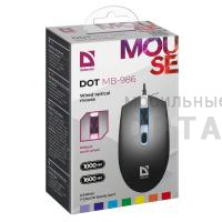 Проводная оптическая мышь DEFENDER Dot MB-986 7цветов,4D,1000/1600dpi (1/60) Проводная оптическая мышь DEFENDER Dot MB-986 7цветов,4D,1000/1600dpi (1/60)