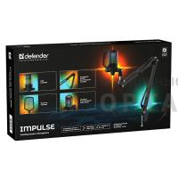 Игровой стрим микрофон DEFENDER Impulse GMC 650 USB, провод 1.7 м, RGB, стойка, черный(1/10) Игровой стрим микрофон DEFENDER Impulse GMC 650 USB, провод 1.7 м, RGB, стойка, черный(1/10)