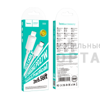 Кабель Type-C to Lightning HOCO X88 Gratified, 2,0м, PD 27W,  белый