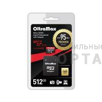 MicroSDXC  512GB  OltraMax Class 10 Premium UHS-I U3 (95 Mb/s) + SD адаптер