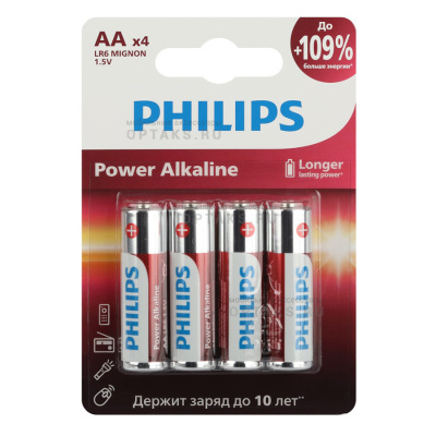 Элемент питания PHILIPS Power LR6 4BL  (4/48/144/18432)